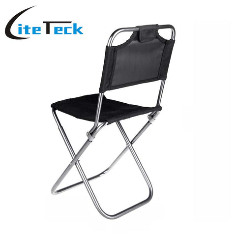 Black Portable Folding Aluminum Oxford Cloth Chair Outdoor Fishing Camping Chairs with Backrest Carry Bag