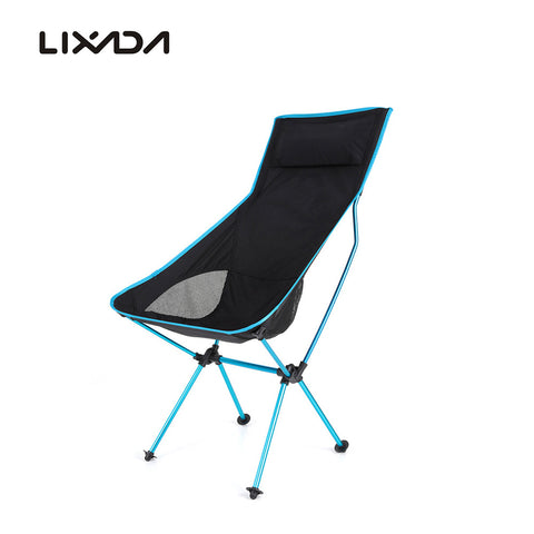 Lixada Fishing Chair Folding Camping Chairs Ultra Lightweight Folding Portable Outdoor Hiking Lounger BBQ Picnic Chair Blue