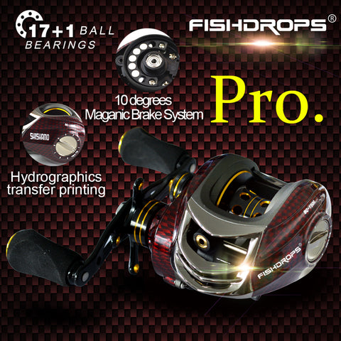 Fishidrops BC150 18 Ball Bearings Baitcasting Reels Right Left Hand Metal Fishing Bait Casting Reel with One Way Clutch